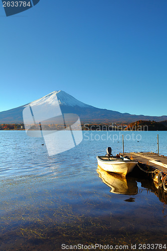 Image of Mountain Fuji and fishing boat