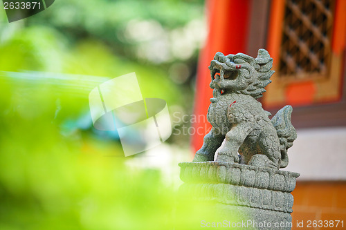 Image of Chinese lion statue