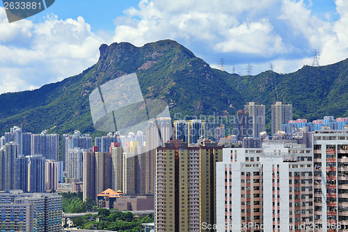 Image of Mountain lion rock in Hong Kong city