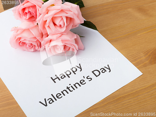 Image of Pink rose and gift card message