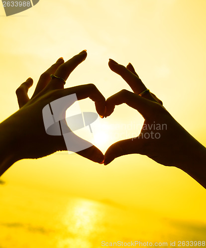 Image of Silhouette hand in heart shape