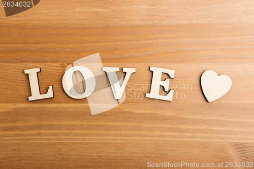 Image of Love wooden text 