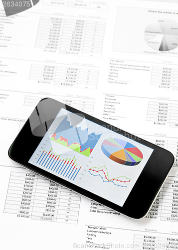 Image of Business chart on mobile phone