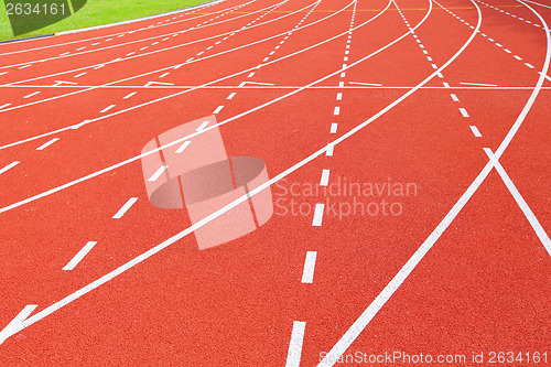 Image of Athletics stadium running track 