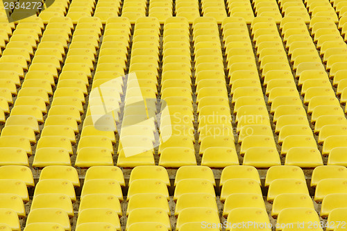 Image of Yellow seat in sport stadium