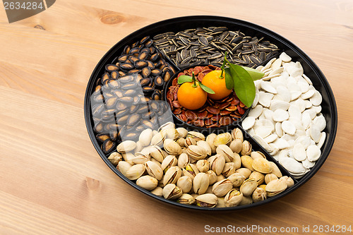 Image of Lunar new year snack box and citrus fruit