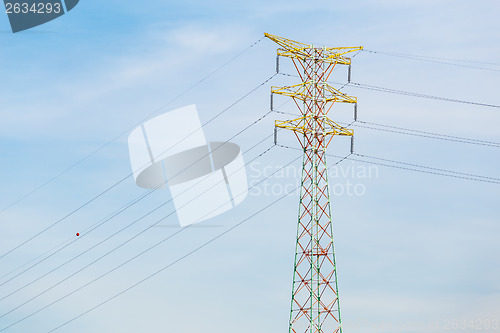 Image of Power distribution tower cable