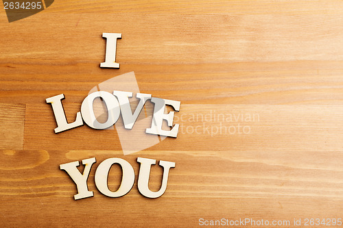 Image of I Love You wooden letters 