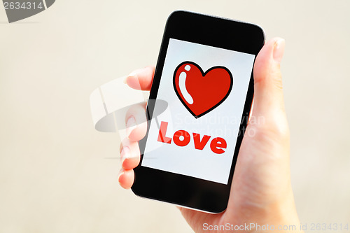 Image of Love message on mobile