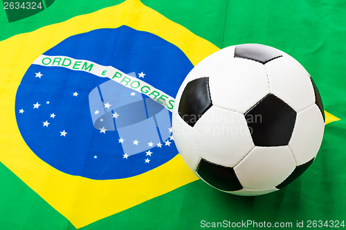 Image of Brazil Flag and football