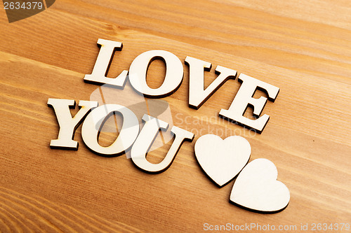 Image of Love You wooden letters