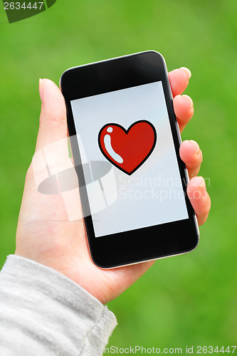 Image of Love message on mobile phone screen