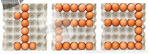 Image of Farm egg forming text 123