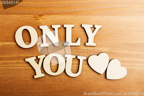 Image of Only You wooden text