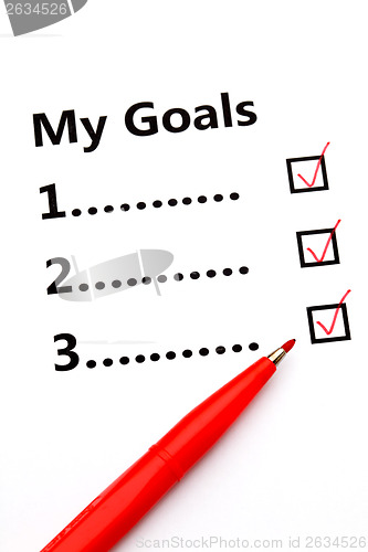 Image of Tickbox of my goal