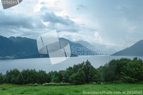 Image of Fjord in a hazy weather, Norway