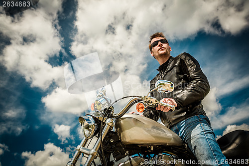 Image of Biker on a motorcycle