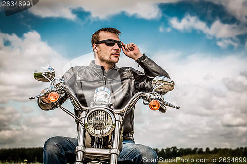 Image of Biker on a motorcycle