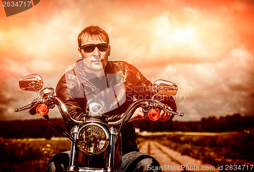 Image of Biker on a motorcycle