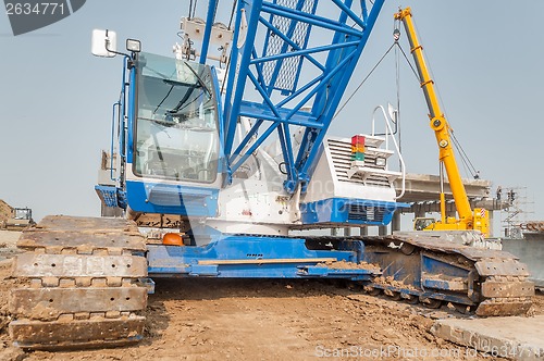 Image of Big crane on construction site
