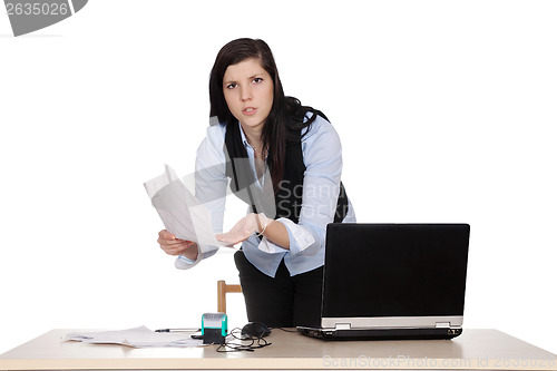 Image of Young female boss at the table