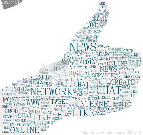 Image of thumbs up symbol, social media themes