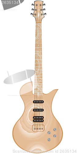 Image of Beautiful wood electric guitar isolated on white background