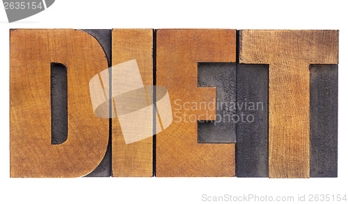 Image of diet word in wood type