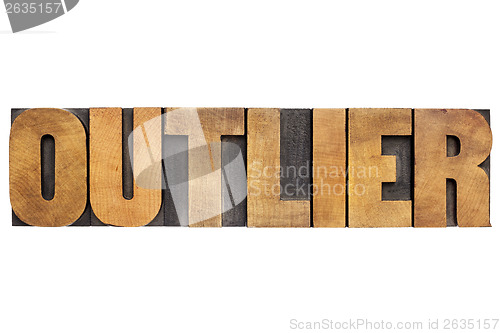 Image of outlier word in wood type
