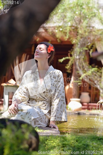 Image of spa treatment at tropical resort