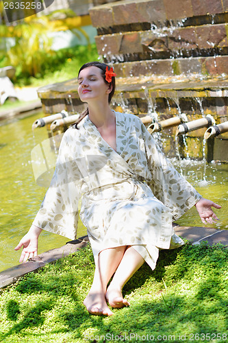 Image of spa treatment at tropical resort