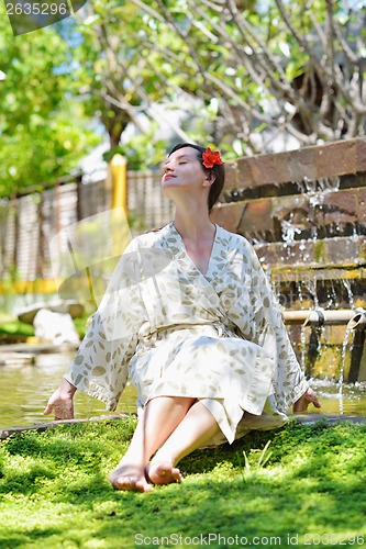 Image of spa treatment at tropical resort