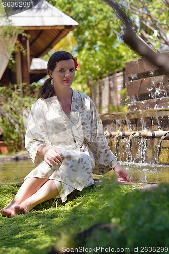 Image of spa treatment at tropical resort