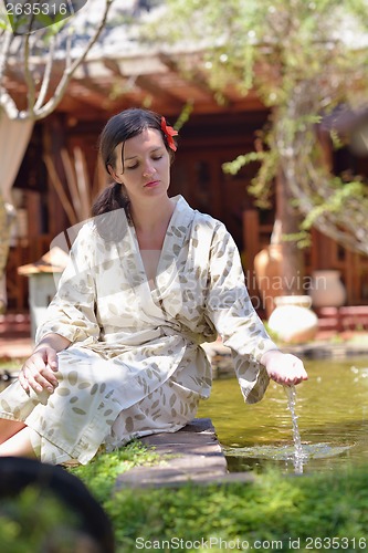 Image of spa treatment at tropical resort