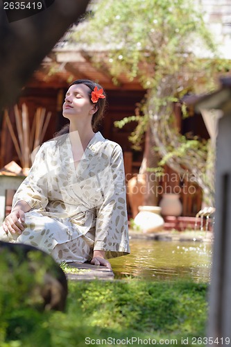 Image of spa treatment at tropical resort