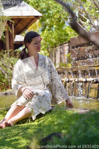 Image of spa treatment at tropical resort