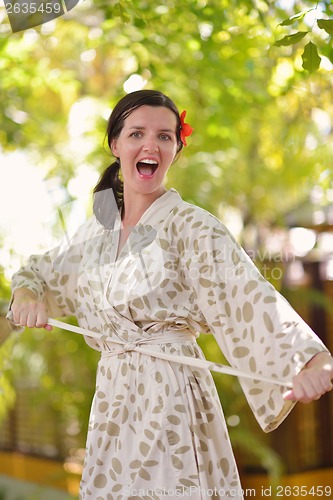 Image of spa treatment at tropical resort