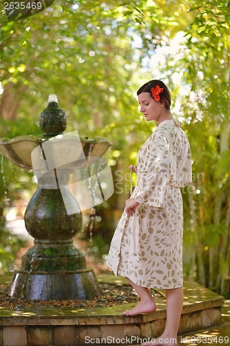 Image of spa treatment at tropical resort