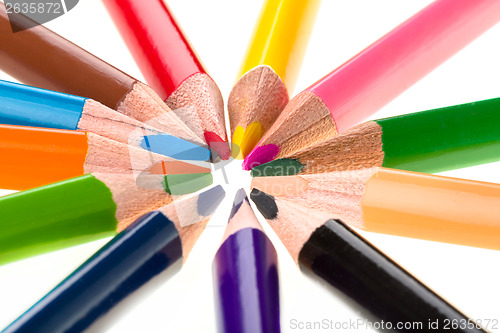 Image of Colour pencils isolated on white