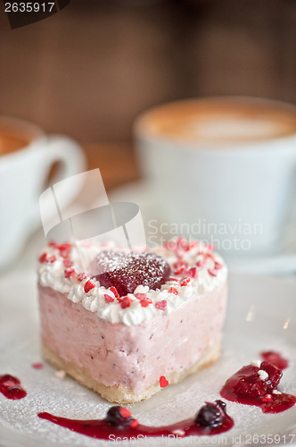 Image of heart-shaped valentine cake