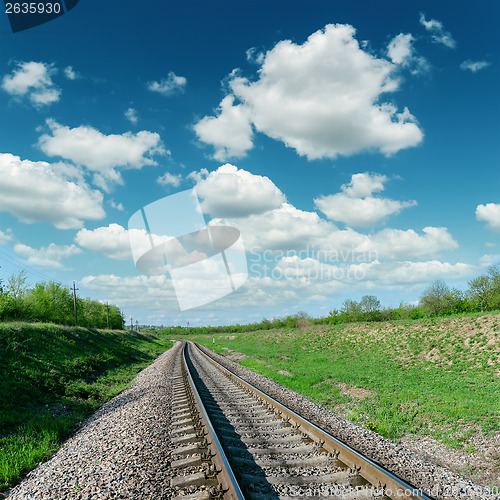 Image of cloudy sky over railroad