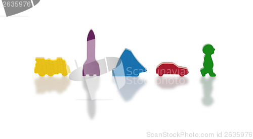 Image of Small wooden toys isolated