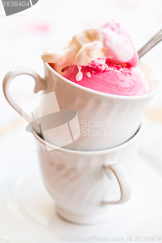 Image of Raspberry and vanilla ice cream