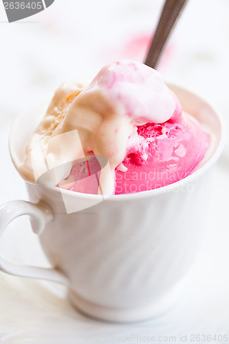 Image of Raspberry and vanilla ice cream