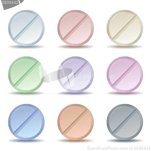 Image of Set of color pill icons