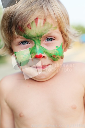 Image of boy child with a mask on her face