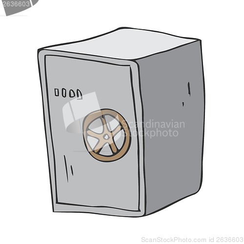 Image of steel safe root bank to keep money cartoon vector
