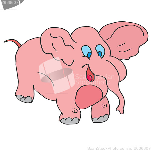 Image of elephant pink baby animal cute design cartoon shower art wildlif