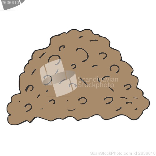 Image of pile dirt of soil land on white background vector illustration