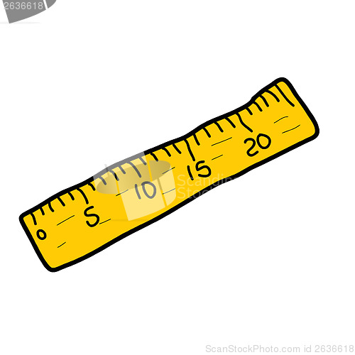 Image of ruler yellow measure tape measuring tool instrument vector isola